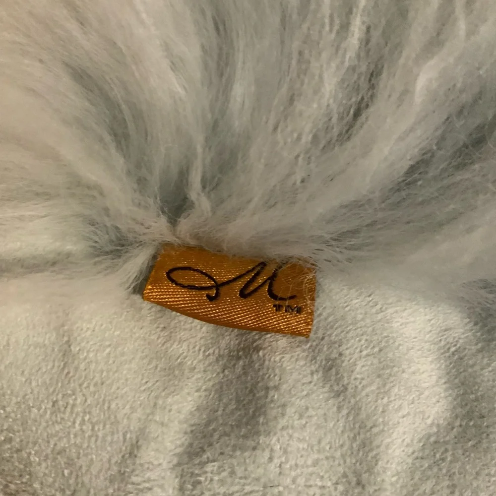 Anthropologie Pale Blue Mongolian Fur Accent Pillow